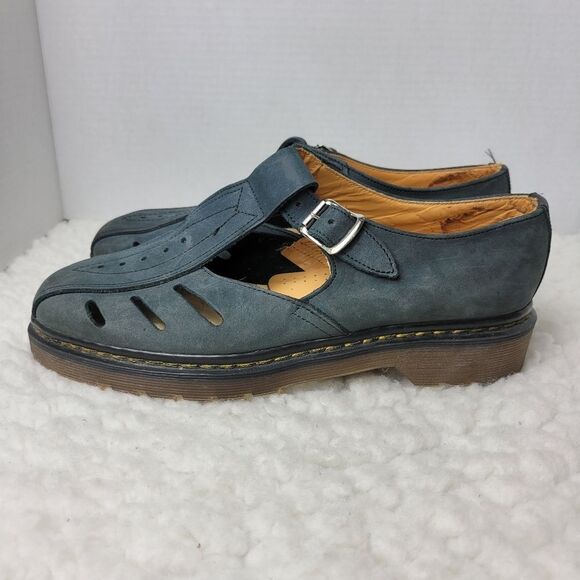 Vtg 70\'s Dr. Martens Mary Jane  Womens Shoes Size 9 Blue Leather England Made main image 7